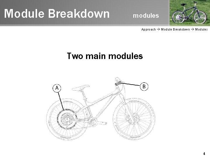 Module Breakdown modules Approach Module Breakdown Modules Two main modules 4 