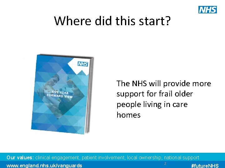 Where did this start? The NHS will provide more support for frail older people