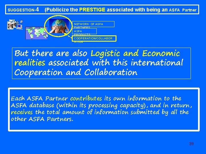 SUGGESTION-4 (Publicize the PRESTIGE associated with being an ASFA Partner NETWORK OF ASFA PARTNERS