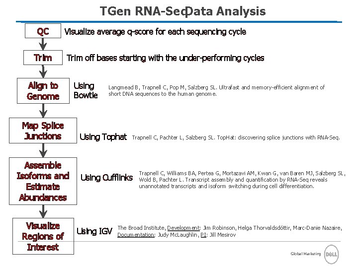 TGen RNA-Seq. Data Analysis QC Trim Visualize average q-score for each sequencing cycle Trim TGen RNA-Seq. Data Analysis QC Trim Visualize average q-score for each sequencing cycle Trim