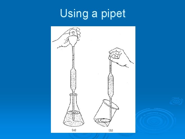Using a pipet 
