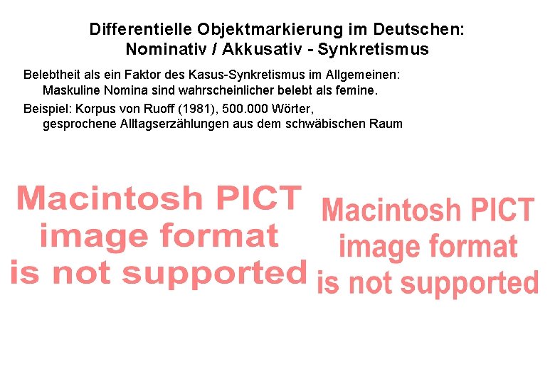 Differentielle Objektmarkierung im Deutschen: Nominativ / Akkusativ - Synkretismus Belebtheit als ein Faktor des