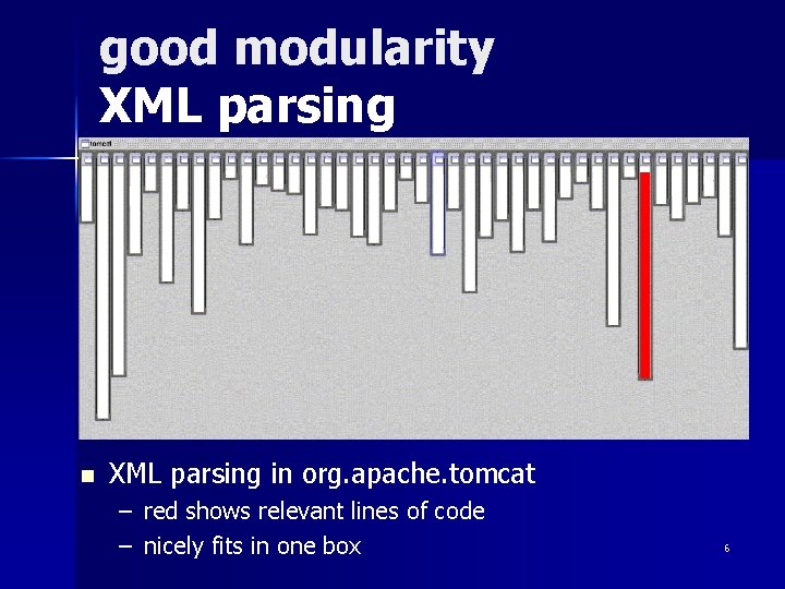 good modularity XML parsing n XML parsing in org. apache. tomcat – – red