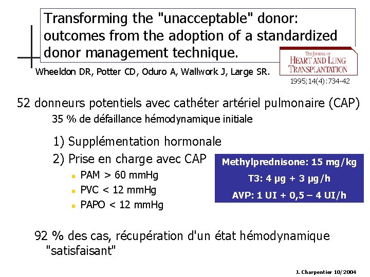 Transforming the "unacceptable" donor: outcomes from the adoption of a standardized donor management technique.
