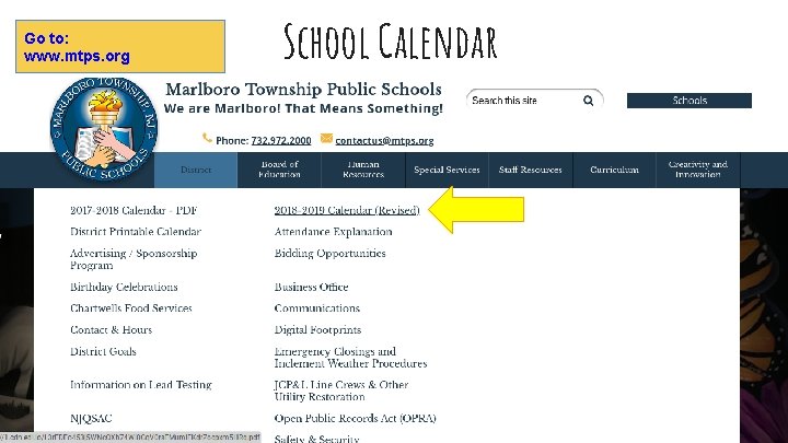Go to: www. mtps. org School Calendar 