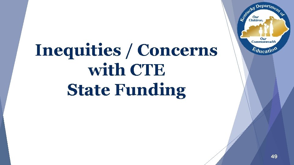 Inequities / Concerns with CTE State Funding 49 Inequities / Concerns with CTE State Funding 49