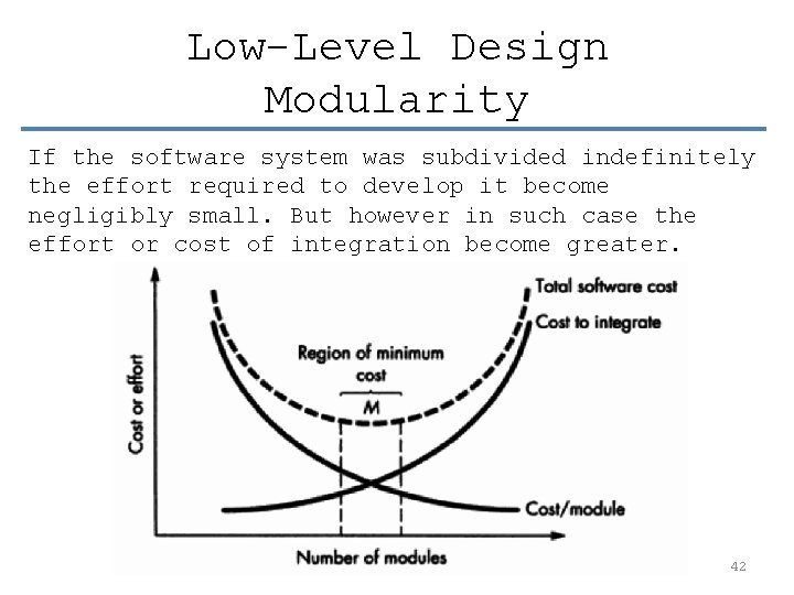 Low-Level Design Modularity If the software system was subdivided indefinitely the effort required to