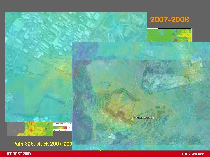 Interpretation, ascending path 325, 2007 -2008 Subsidence at Ohaaki geothermal field Path 325, stack