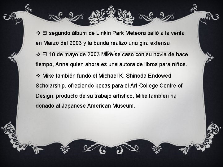 v El segundo álbum de Linkin Park Meteora salió a la venta en Marzo v El segundo álbum de Linkin Park Meteora salió a la venta en Marzo