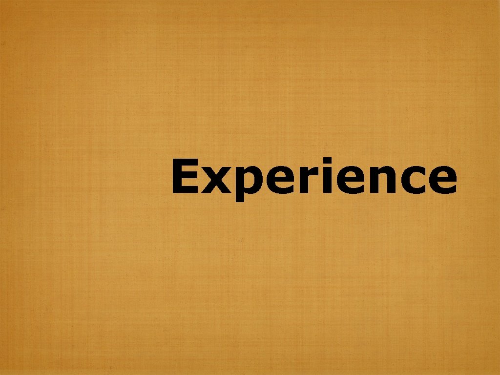 Experience 