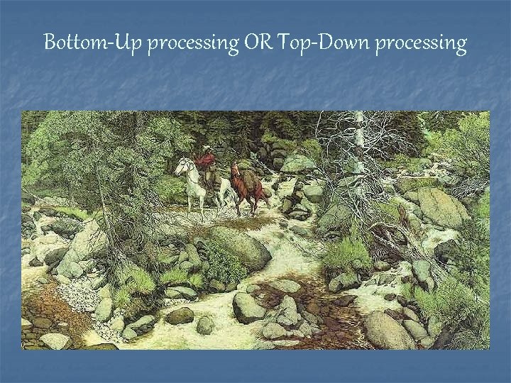 Bottom-Up processing OR Top-Down processing 