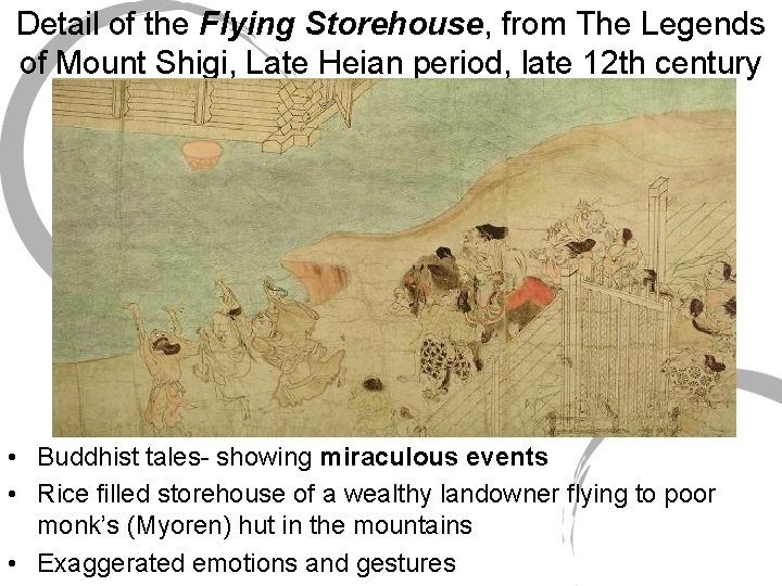 Detail of the Flying Storehouse, from The Legends of Mount Shigi, Late Heian period,