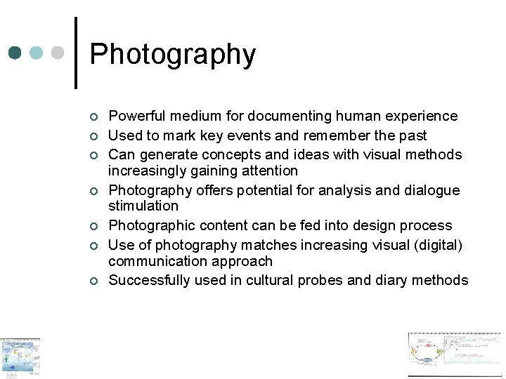 Photography ¢ ¢ ¢ ¢ Powerful medium for documenting human experience Used to mark Photography ¢ ¢ ¢ ¢ Powerful medium for documenting human experience Used to mark
