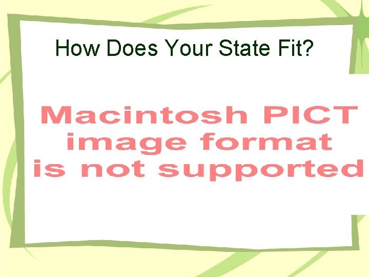 How Does Your State Fit? 