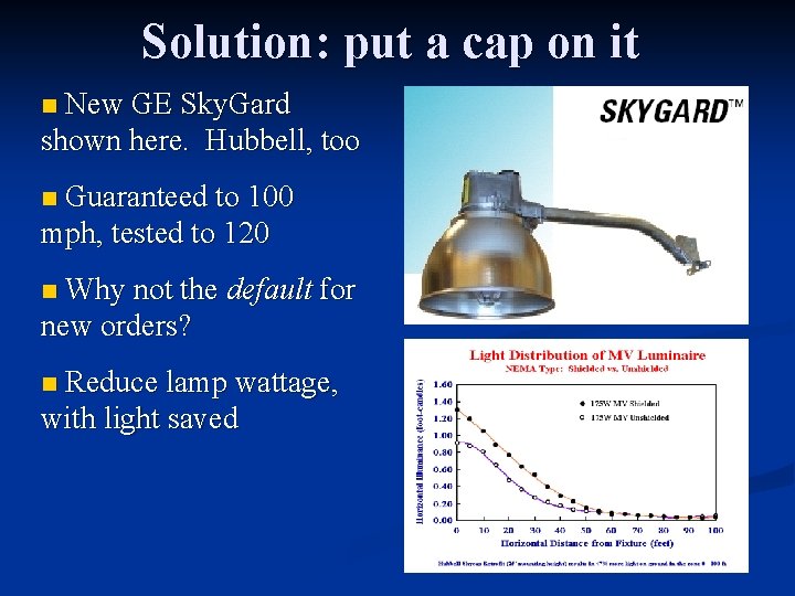 Solution: put a cap on it n New GE Sky. Gard shown here. Hubbell,