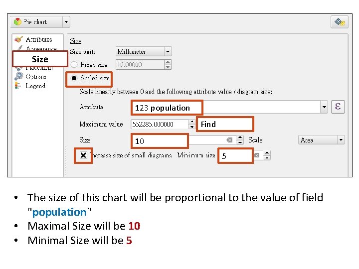 Size 123 population Find 10 5 • The size of this chart will be