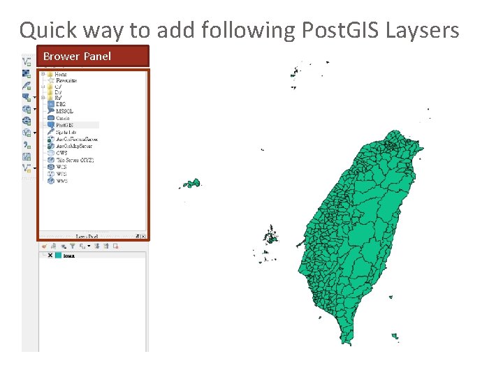 Quick way to add following Post. GIS Laysers Brower Panel 