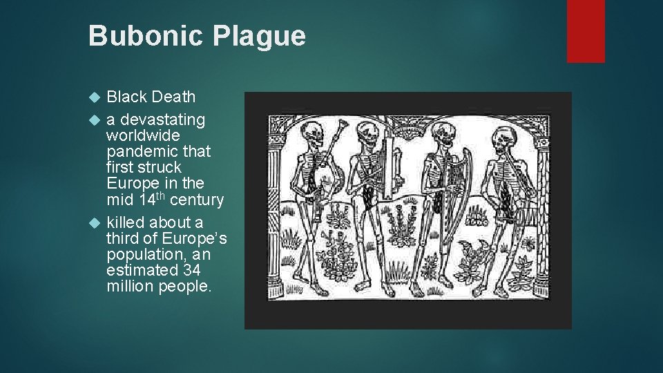 Bubonic Plague Black Death a devastating worldwide pandemic that first struck Europe in the