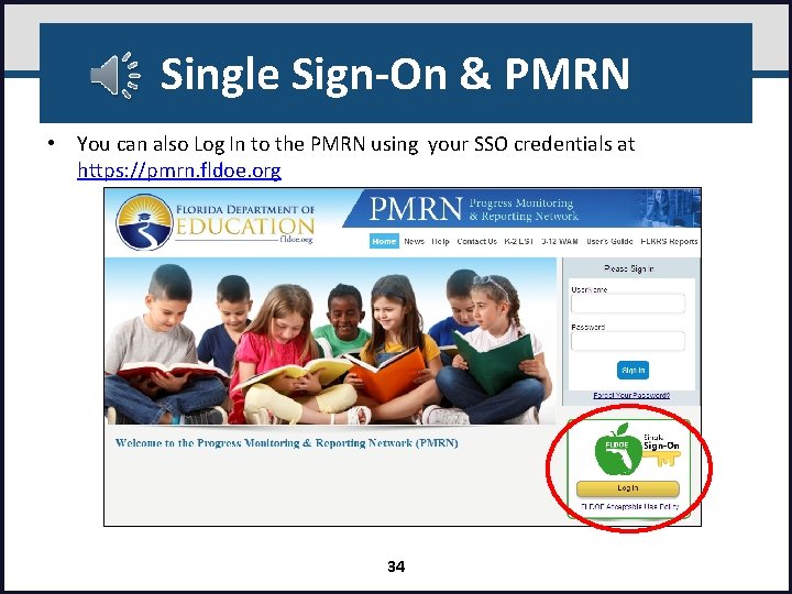 Single Sign-On & PMRN • You can also Log In to the PMRN using
