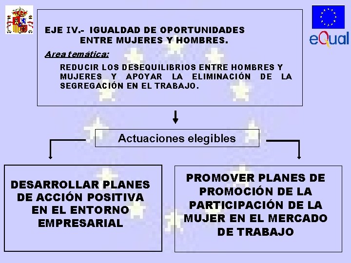 EJE IV. - IGUALDAD DE OPORTUNIDADES ENTRE MUJERES Y HOMBRES. Area temática: REDUCIR LOS