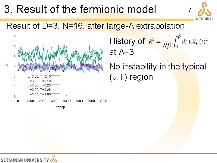 3. Result of the fermionic model 7 Result of D=3, N=16, after large-Λ extrapolation: