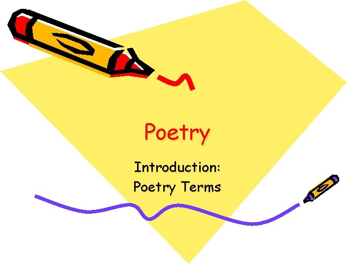 Poetry Introduction: Poetry Terms 