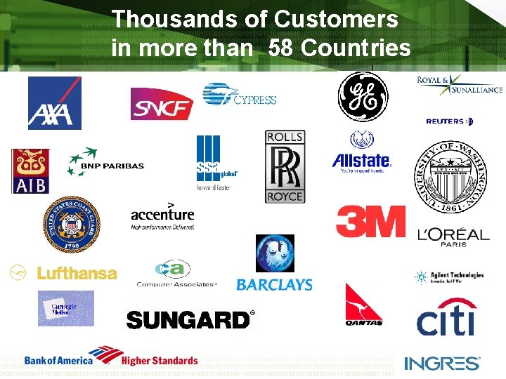 Thousands of Customers in more than 58 Countries 