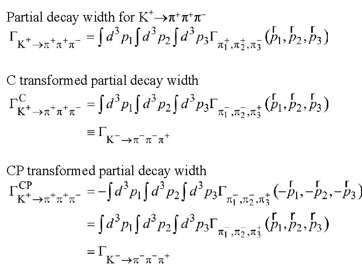  Partial decay width for K p p p C transformed partial decay width