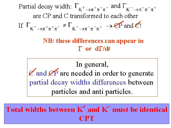 Partial decay width: are CP and C transformed to each other If CP and