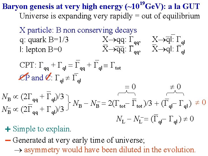 Baryon genesis at very high energy (~1019 Ge. V): a la GUT Universe is