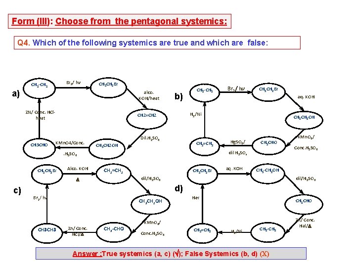 Form (III): Choose from the pentagonal systemics: Q 4. Which of the following systemics
