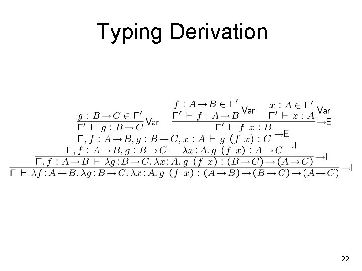 Typing Derivation 22 