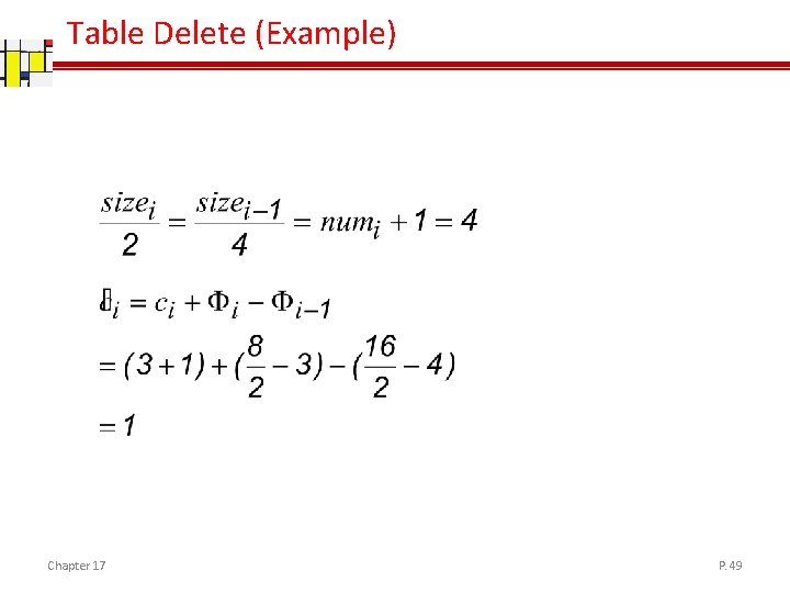 Table Delete (Example) Chapter 17 P. 49 