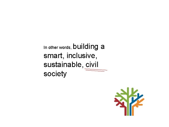 building a smart, inclusive, sustainable, civil society In other words, 