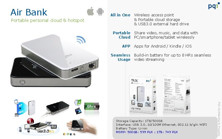 Air Bank All in One Portable personal cloud & hotspot Portable Cloud APP Seamless