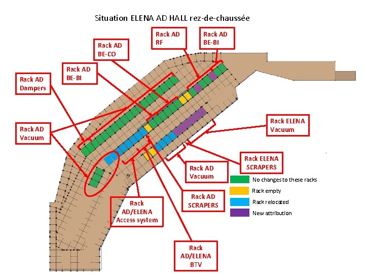 Situation ELENA AD HALL rez-de-chaussée Rack AD BE-CO Rack AD Dampers Rack AD RF