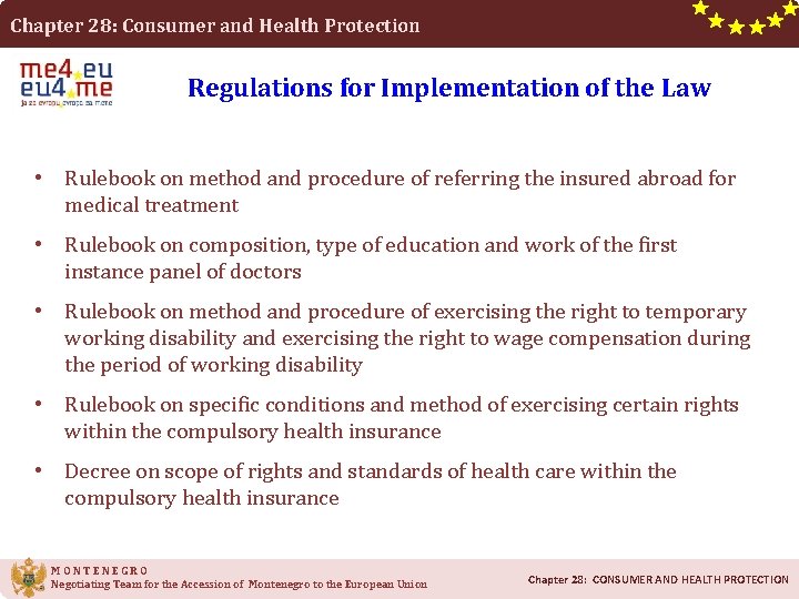 Chapter 28: Consumer and Health Protection Regulations for Implementation of the Law • Rulebook