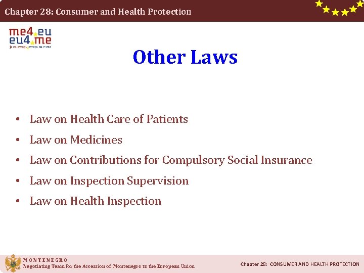 Chapter 28: Consumer and Health Protection Other Laws • Law on Health Care of