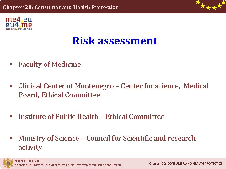 Chapter 28: Consumer and Health Protection Risk assessment • Faculty of Medicine • Clinical