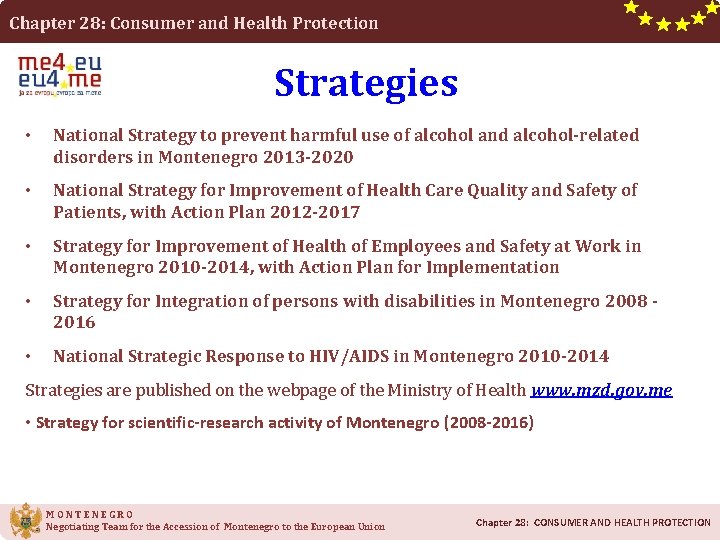 Chapter 28: Consumer and Health Protection Strategies • National Strategy to prevent harmful use