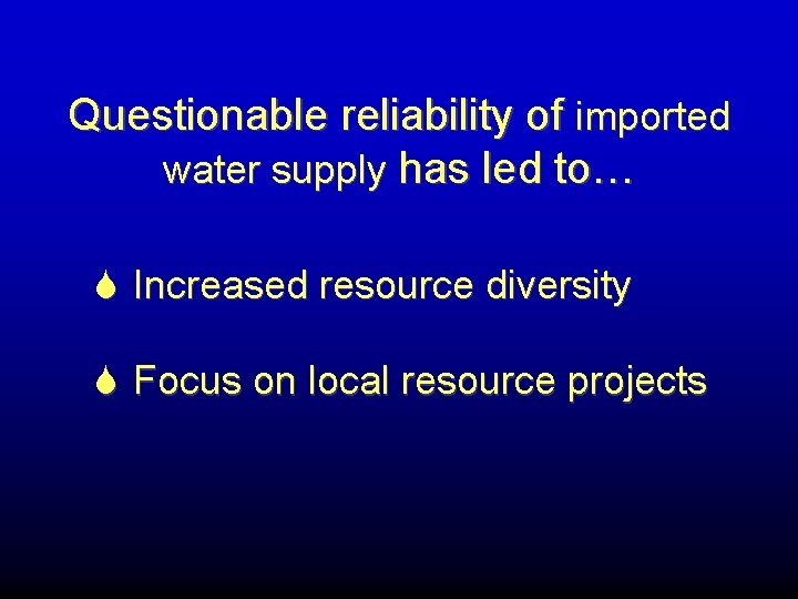 Climate Change and Water Supply An Urban Water