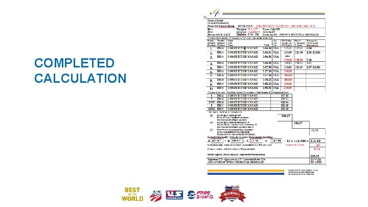 COMPLETED CALCULATION 