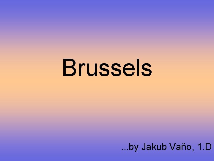 Brussels . . . by Jakub Vaňo, 1. D 