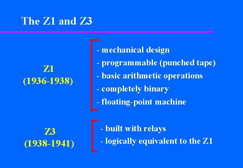 The Z 1 and Z 3 Z 1 (1936 -1938) - mechanical design -