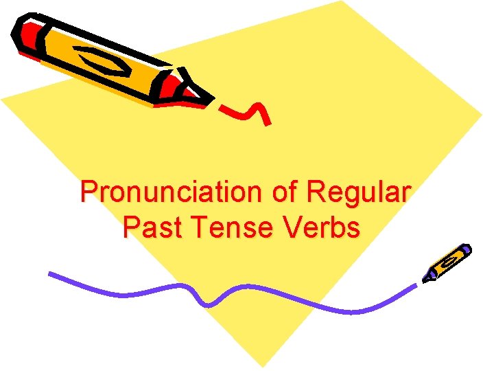 Pronunciation of Regular Past Tense Verbs 