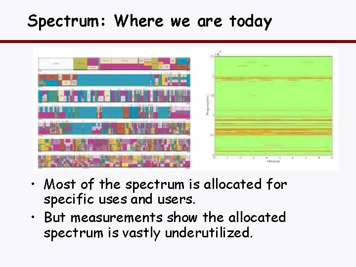 Spectrum: Where we are today • Most of the spectrum is allocated for specific
