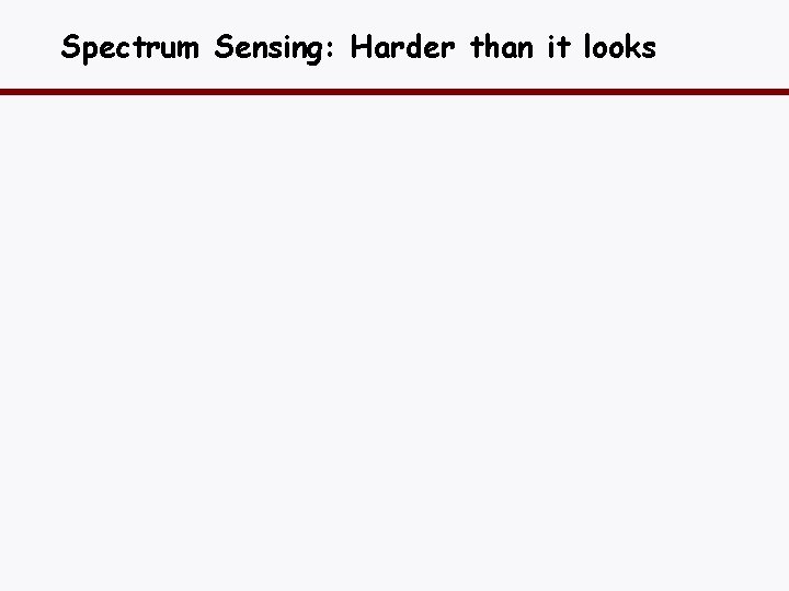 Spectrum Sensing: Harder than it looks 