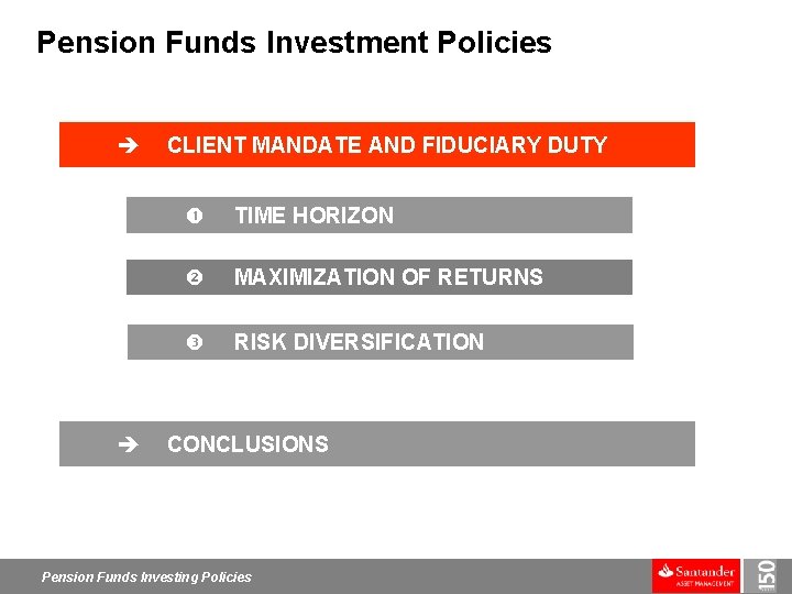 Pension Funds Investment Policies è è CLIENT MANDATE AND FIDUCIARY DUTY TIME HORIZON MAXIMIZATION