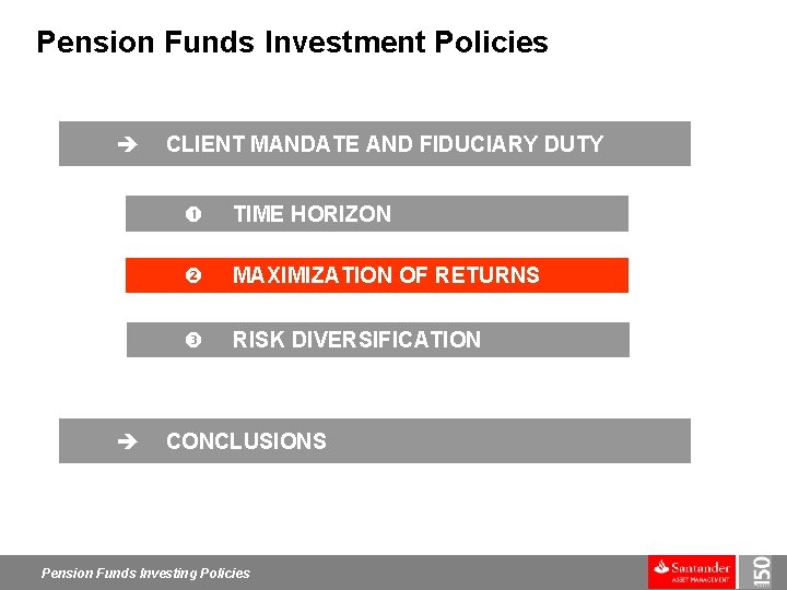 Pension Funds Investment Policies è è CLIENT MANDATE AND FIDUCIARY DUTY TIME HORIZON MAXIMIZATION
