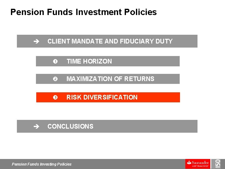 Pension Funds Investment Policies è è CLIENT MANDATE AND FIDUCIARY DUTY TIME HORIZON MAXIMIZATION
